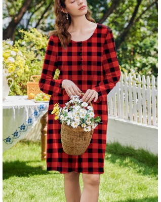 Women's Flannel Red Plaid Long Sleeve Pajamas Women's Flannel Red Plaid Long Sleeve Pajamas