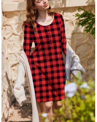 Women's Flannel Red Plaid Long Sleeve Pajamas Women's Flannel Red Plaid Long Sleeve Pajamas