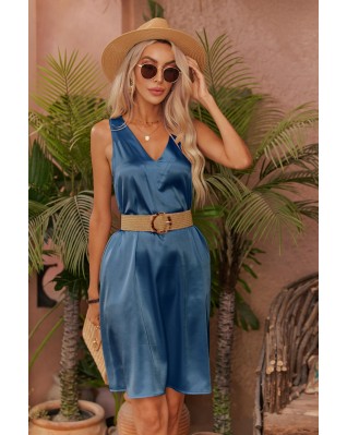 Women's Satin Silk Sleeveless V Neck Pajama Vest Women's Satin Silk Sleeveless V Neck Pajama Vest