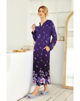 Women's long home wear V neck pajamas Women's long home wear V neck pajamas