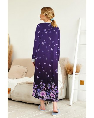 Women's long home wear V neck pajamas Women's long home wear V neck pajamas