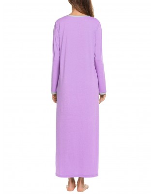 Women's long sleeve full length pajamas long nightgown Women's long sleeve full length pajamas long nightgown
